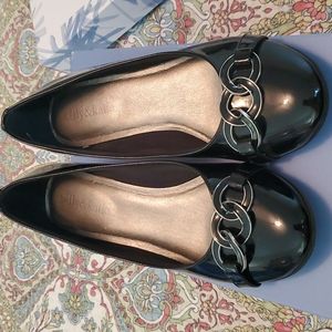 Kelly & Katie Black Patent Leather Wedges